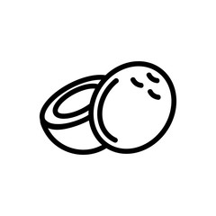 Coconut icon vector. Thin line sign. Isolated contour symbol illustration