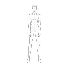 Fashion template of standing women. 