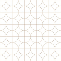 Vector seamless geometric ornamental minimalistic pattern. White oriental luxury background. Grid symmetric design