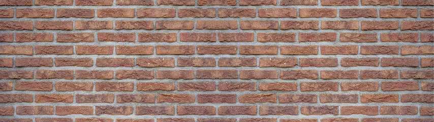 Brown rustic brick wall texture banner panorama