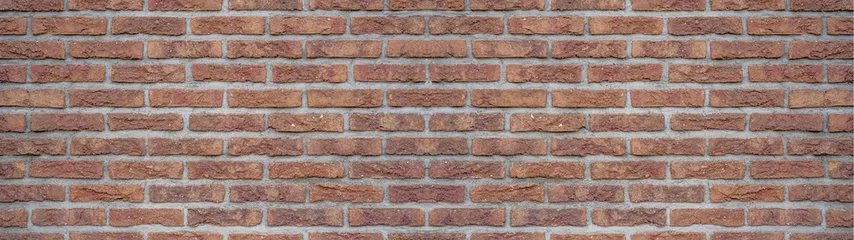 Papier Peint photo autocollant Mur de briques Panorama de bannière de texture de mur de brique rustique marron