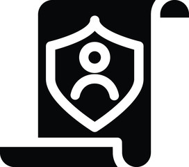 Policy icon, insurance icon, vector line illustration