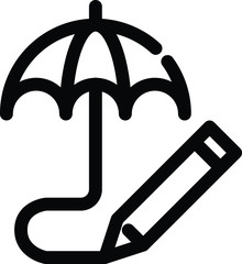 Policy icon, insurance icon, vector line illustration