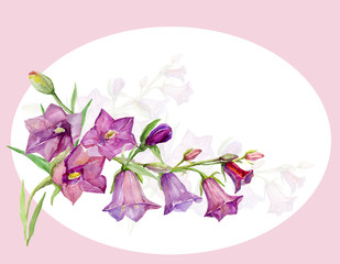 Watercolor bells. Pattern. Image on white and color background.