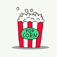 movie popcorn on a white background