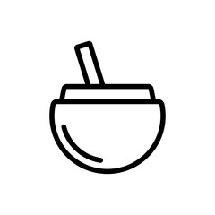 Coconut icon vector. Thin line sign. Isolated contour symbol illustration