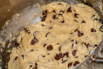 Chocolate Chip Cookie Dough in bowl