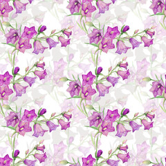 Watercolor bells. Pattern seamless. Image on white and color background.