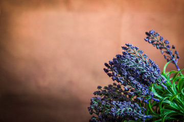 Close up of a beautiful lavender flowers on a vintage background