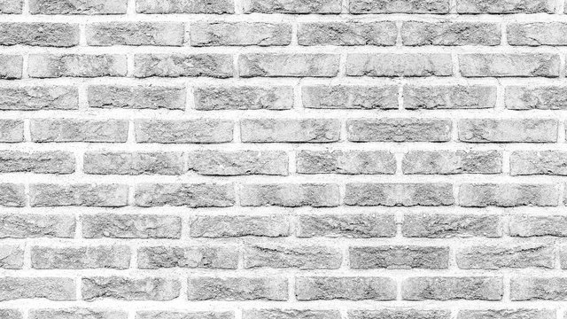 Fototapeta White gray light rustic brick wall texture banner