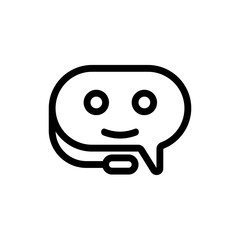 Naklejka premium Chat bot icon vector. Thin line sign. Isolated contour symbol illustration