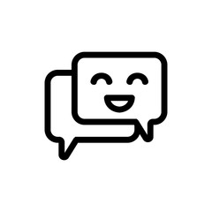 Chat bot icon vector. Thin line sign. Isolated contour symbol illustration