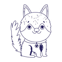 adorable little dog domestic sitting cartoon pets