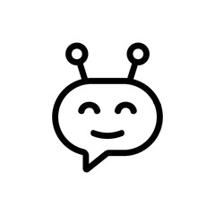 Obraz premium Chat bot icon vector. Thin line sign. Isolated contour symbol illustration