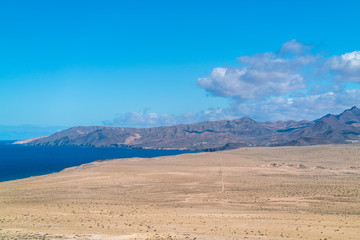 Fototapeta na wymiar Istmo de la Pared - Fuerteventura at its narrowest point. Stone desert