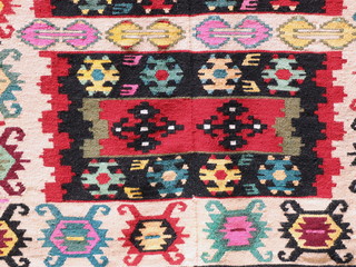 Part of a beautiful handmade old rug