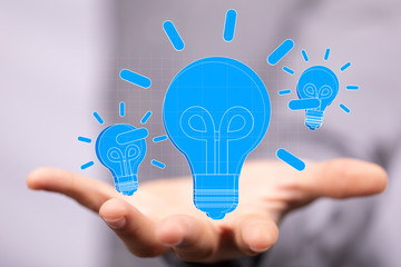 solution concept business idea lamp