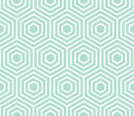 Blue seamless hexagonal pattern. Abstract vector background. Retro wallpaper. 