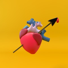 ilustracion de un corazón flechado