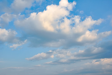 Very beautiful white clouds on a background of blue sky