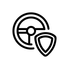 Car protection icon vector. Thin line sign. Isolated contour symbol illustration