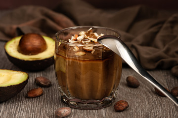 Сhocolate dessert with avocado.