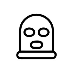 Mask thief icon vector. Thin line sign. Isolated contour symbol illustration