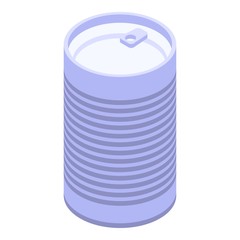 Tin can icon. Isometric of tin can vector icon for web design isolated on white background