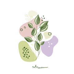 Hand drawn abstract floral background isolated on white. Vector