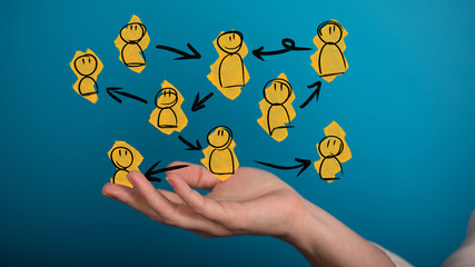 group of people talking in social network.
