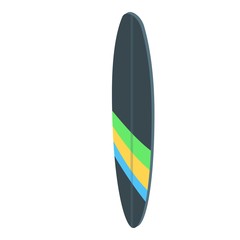 Surfboard icon. Isometric of surfboard vector icon for web design isolated on white background
