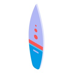 Beach surfboard icon. Isometric of beach surfboard vector icon for web design isolated on white background
