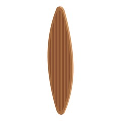 Wood surfboard icon. Isometric of wood surfboard vector icon for web design isolated on white background