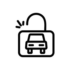 Car lock icon vector. Thin line sign. Isolated contour symbol illustration