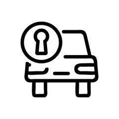 Car lock icon vector. Thin line sign. Isolated contour symbol illustration