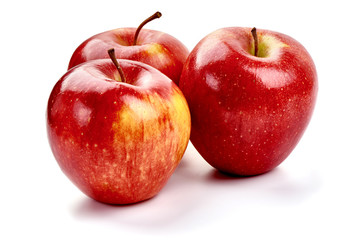 Red prince apples, isolated on white background