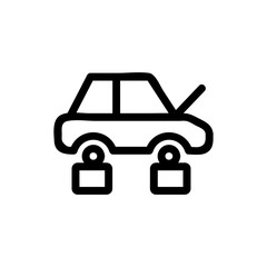 Hacking car icon vector. Thin line sign. Isolated contour symbol illustration