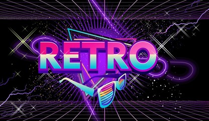 new retro wave vaporwave banner