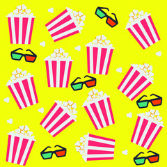 movie popcorn on a yellow background