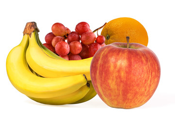 composition of fresh fruits isolated on a white background. Healthy eating concept