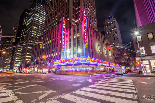  NEW YORK CITY, Usa - September. 01, 2016:  Radio City Music Hall in Rockefeller Center is home of the Rockettes and famous annual Christmas Spectacular