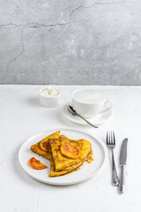 Suzette crepe with capuccino