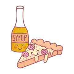 pizza syrup bottle menu restaurant food cute