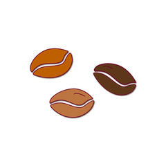 Obraz premium Coffee beans .Vector stock illustration on an isolated white background. Flat, art line. For the decor of a cafe, a shop,caffeine, printing on a T-shirt, packaging, textiles, print on a cup