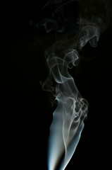 White Smoke on black background, smoke background, abstract smoke texture.