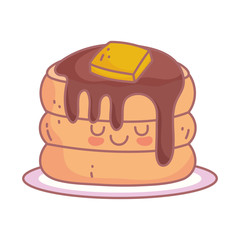 pancakes with butter and syrup restaurant cartoon food cute