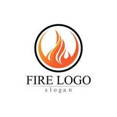 Fire flame nature logo and symbols icons template vector