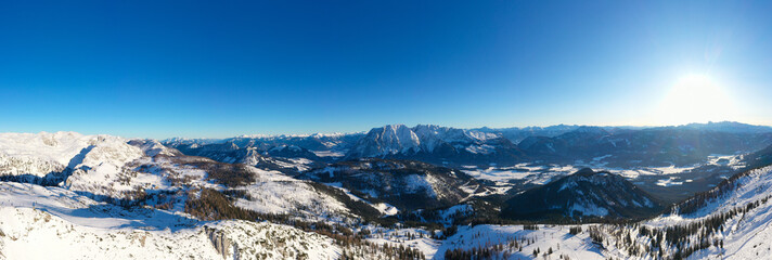 Grimming mountain in Steiermark Styria, Austria during winter and spring