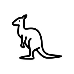 Kangaroo icon vector. Thin line sign. Isolated contour symbol illustration