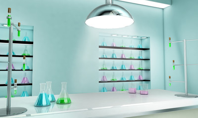 Concept of scientific laboratory, 3d render